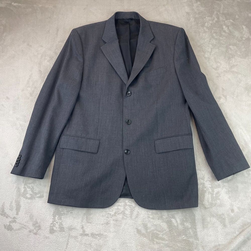 BANANA REPUBLIC Blazer Sport Coat Mens 44R Gray Wool‎ Three Button Jacket Modern